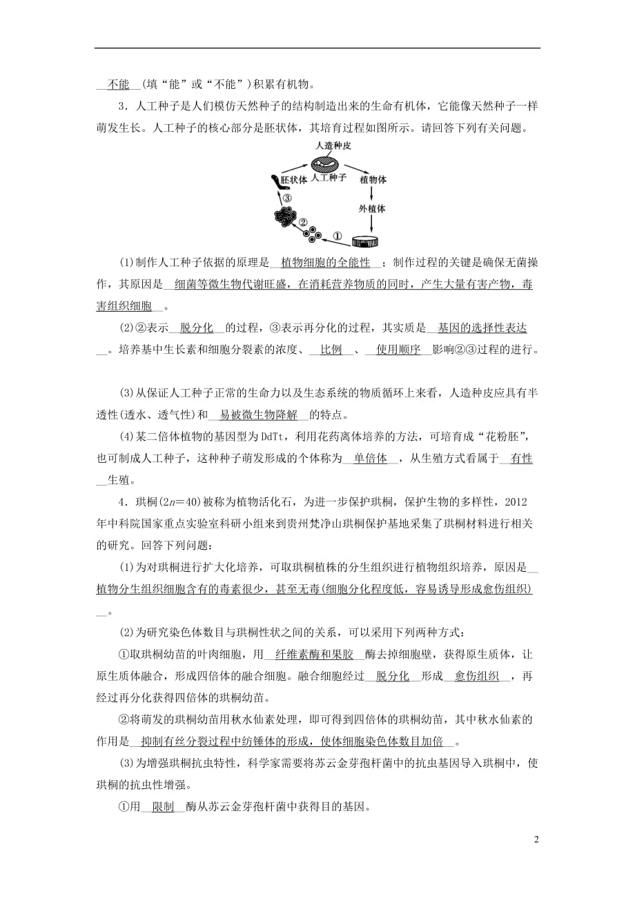 2019版高考生物大一轮复习第44讲 克隆技术课时达标_第2页