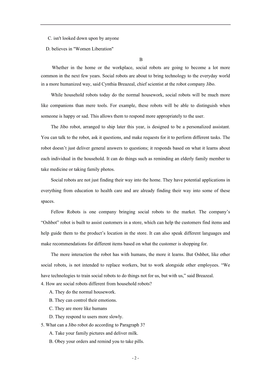 甘肃省临夏中学17—18学学年上学期高二第二次月考英语试题（附答案）$827770.doc_第2页