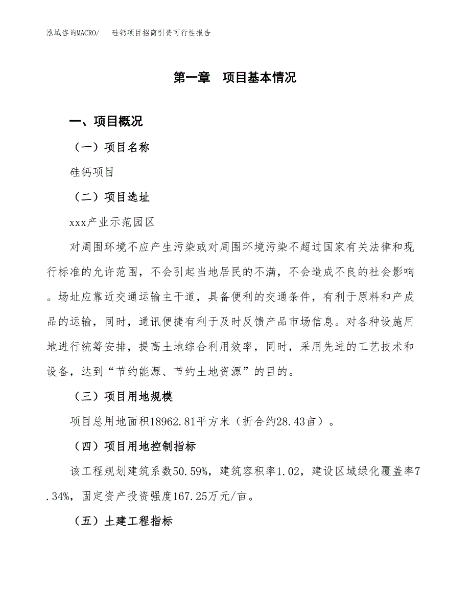 硅钙项目招商引资可行性报告.docx_第2页