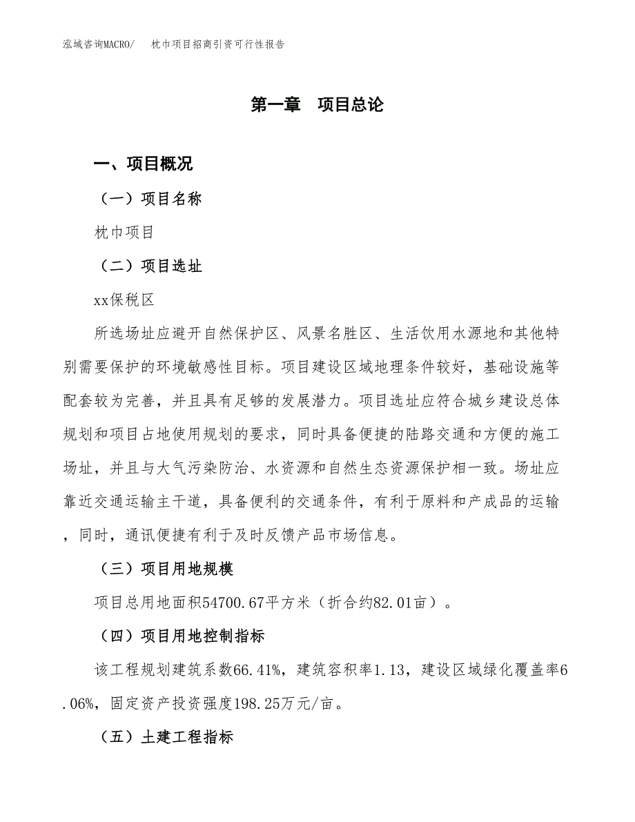 枕巾项目招商引资可行性报告.docx_第2页