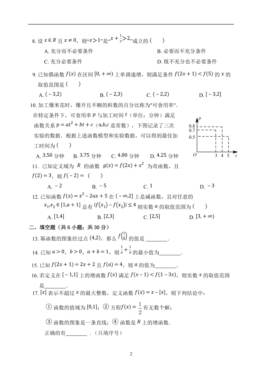 2019-2020年度北京市171中学高一年级期中考试试题(数学)_第2页
