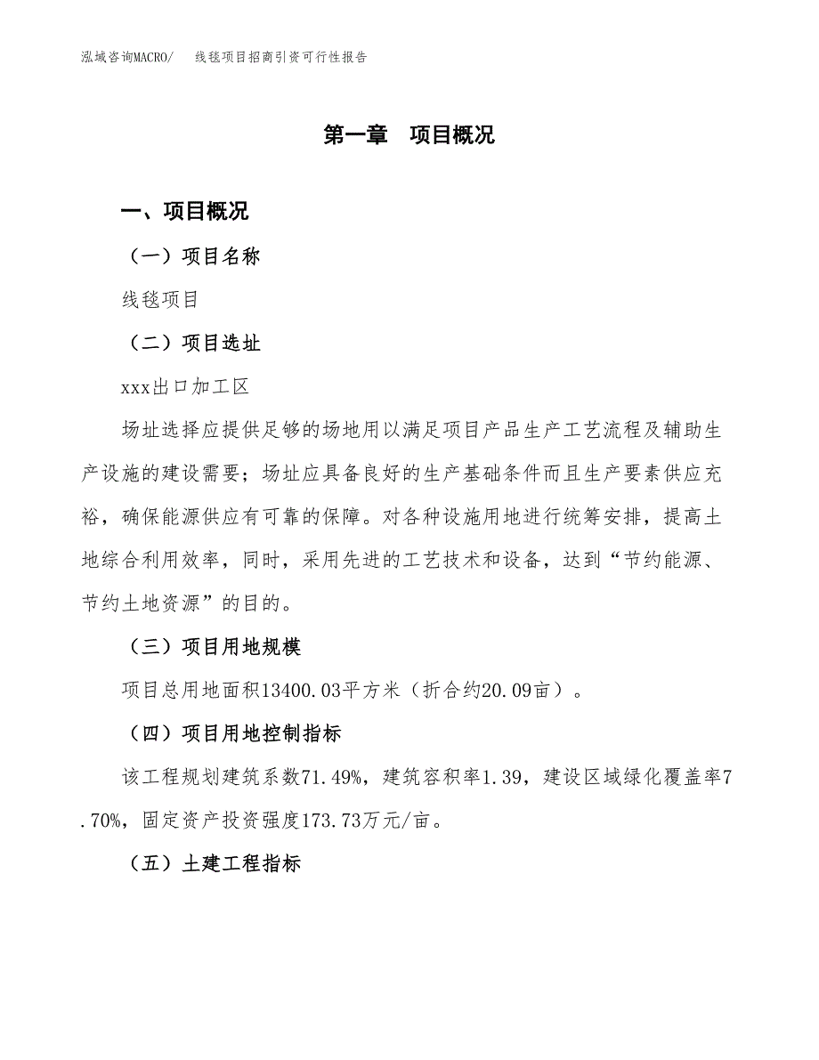 线毯项目招商引资可行性报告.docx_第2页