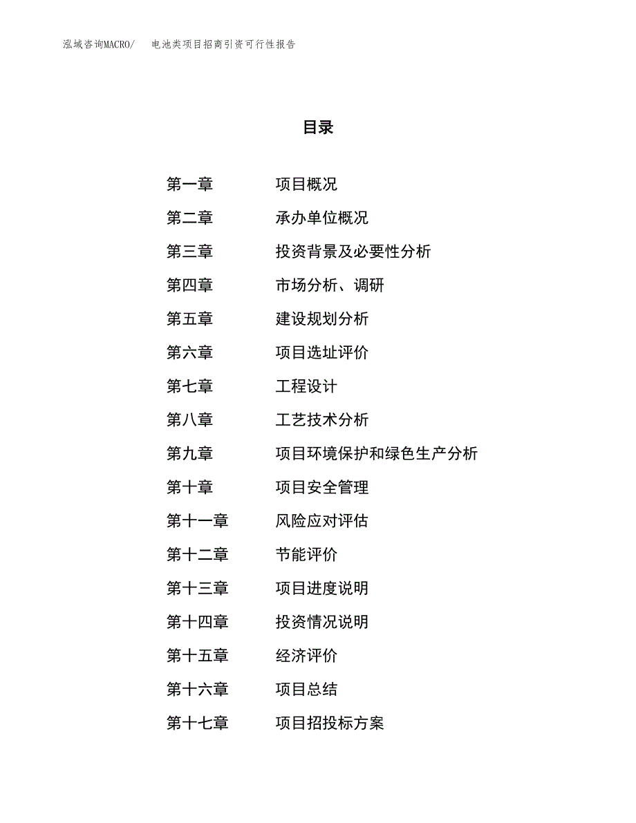 电池类项目招商引资可行性报告.docx_第1页