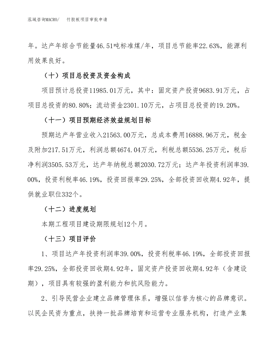 竹胶板项目审批申请（总投资12000万元）.docx_第4页