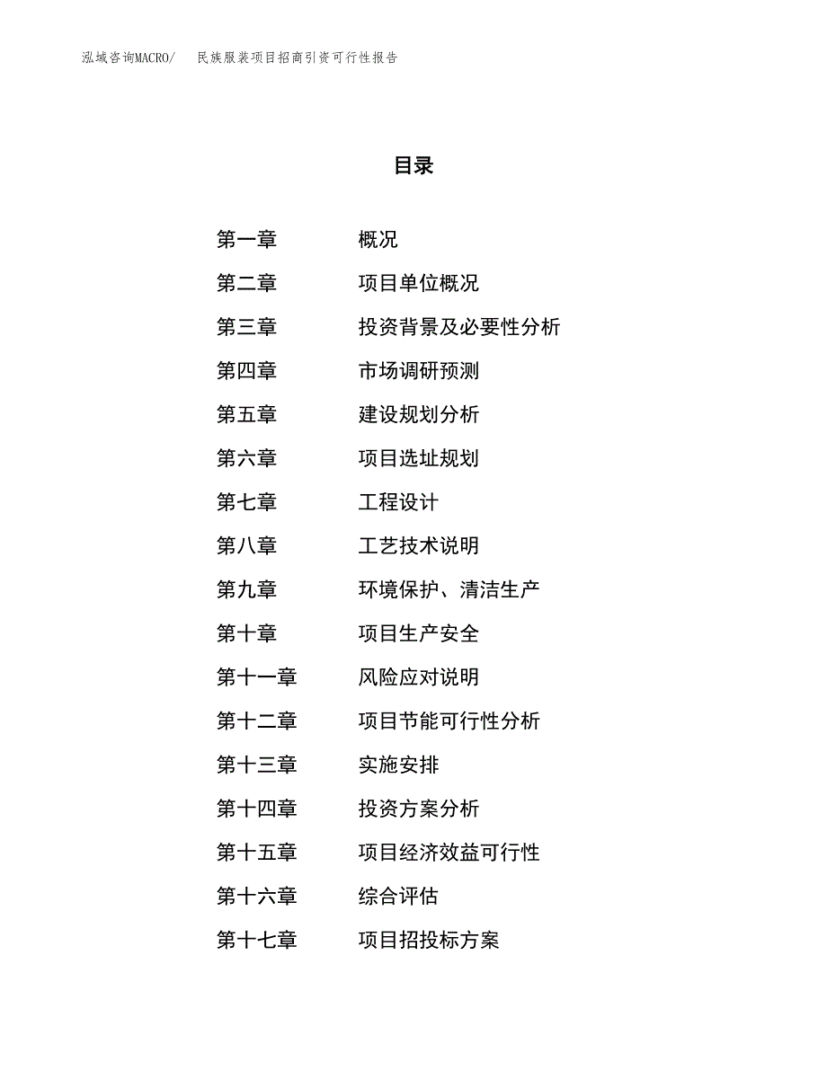 民族服装项目招商引资可行性报告.docx_第1页