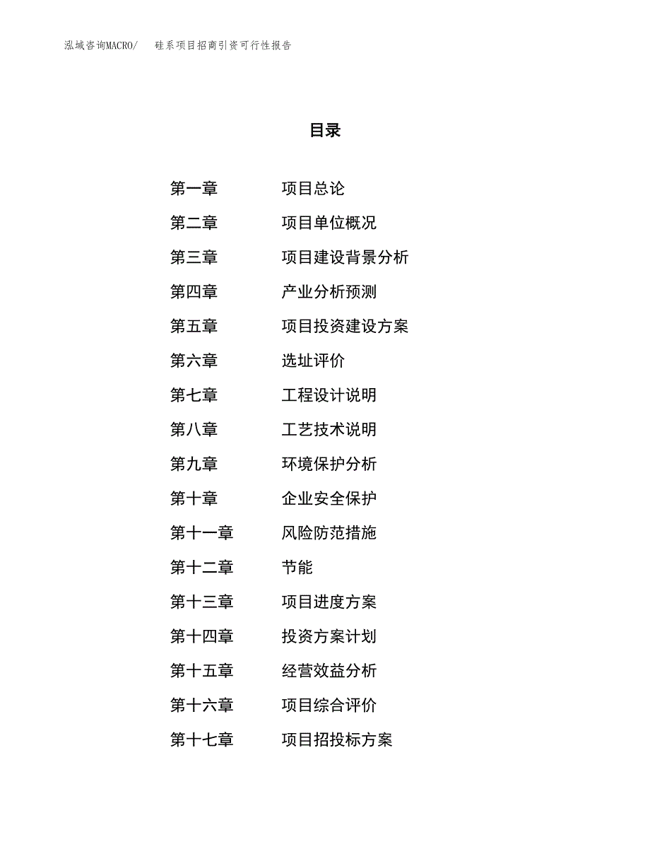 硅系项目招商引资可行性报告.docx_第1页