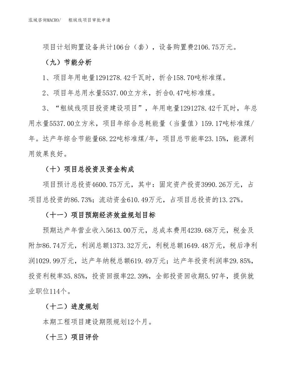 粗绒线项目审批申请（总投资5000万元）.docx_第4页