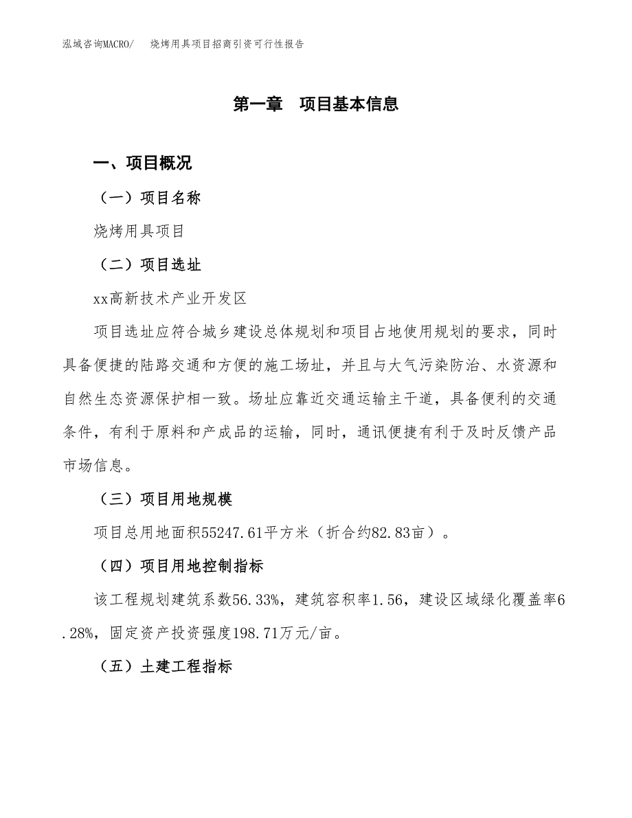 烧烤用具项目招商引资可行性报告.docx_第2页