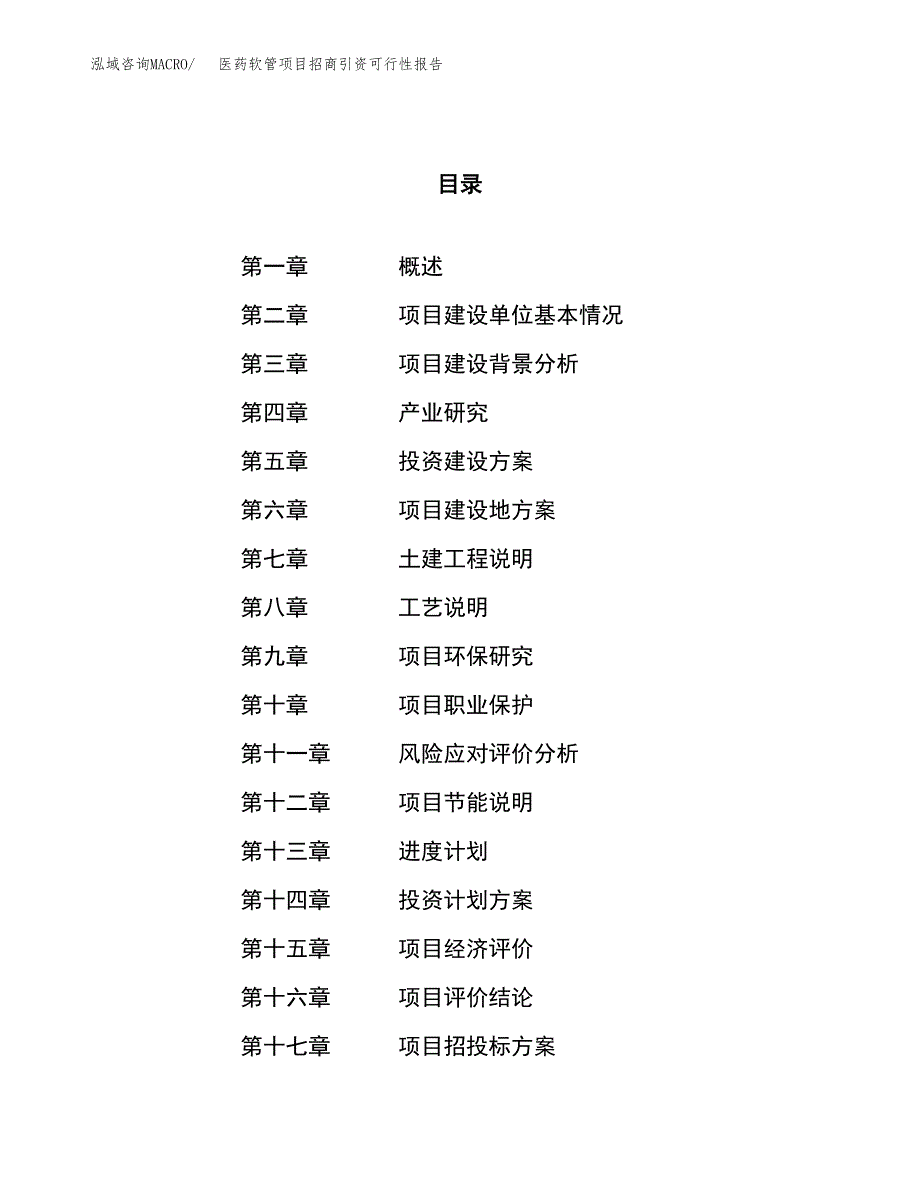 医药软管项目招商引资可行性报告.docx_第1页