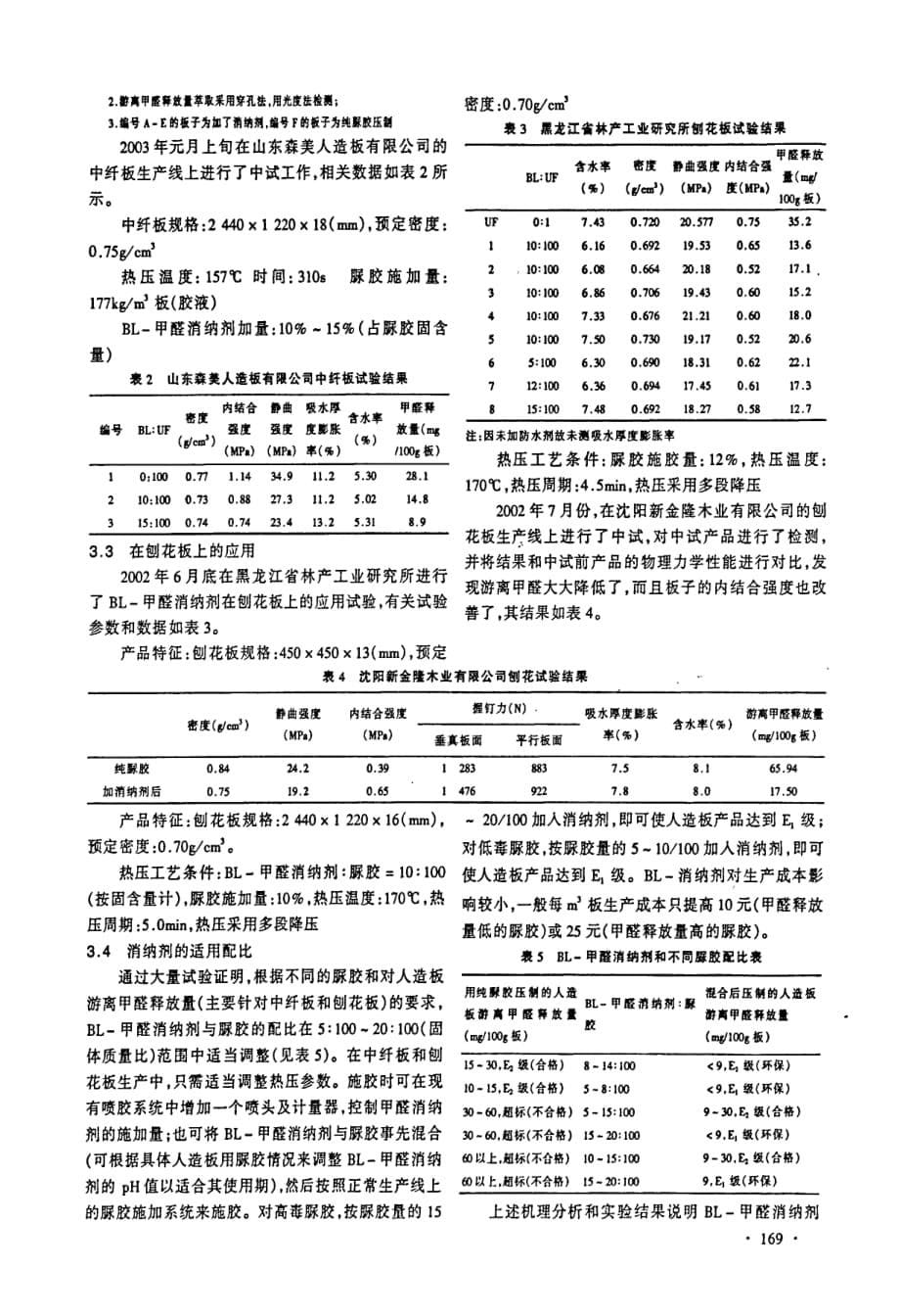 bl甲醛消纳剂的机理及在脲胶人造板生产中的应用_第5页