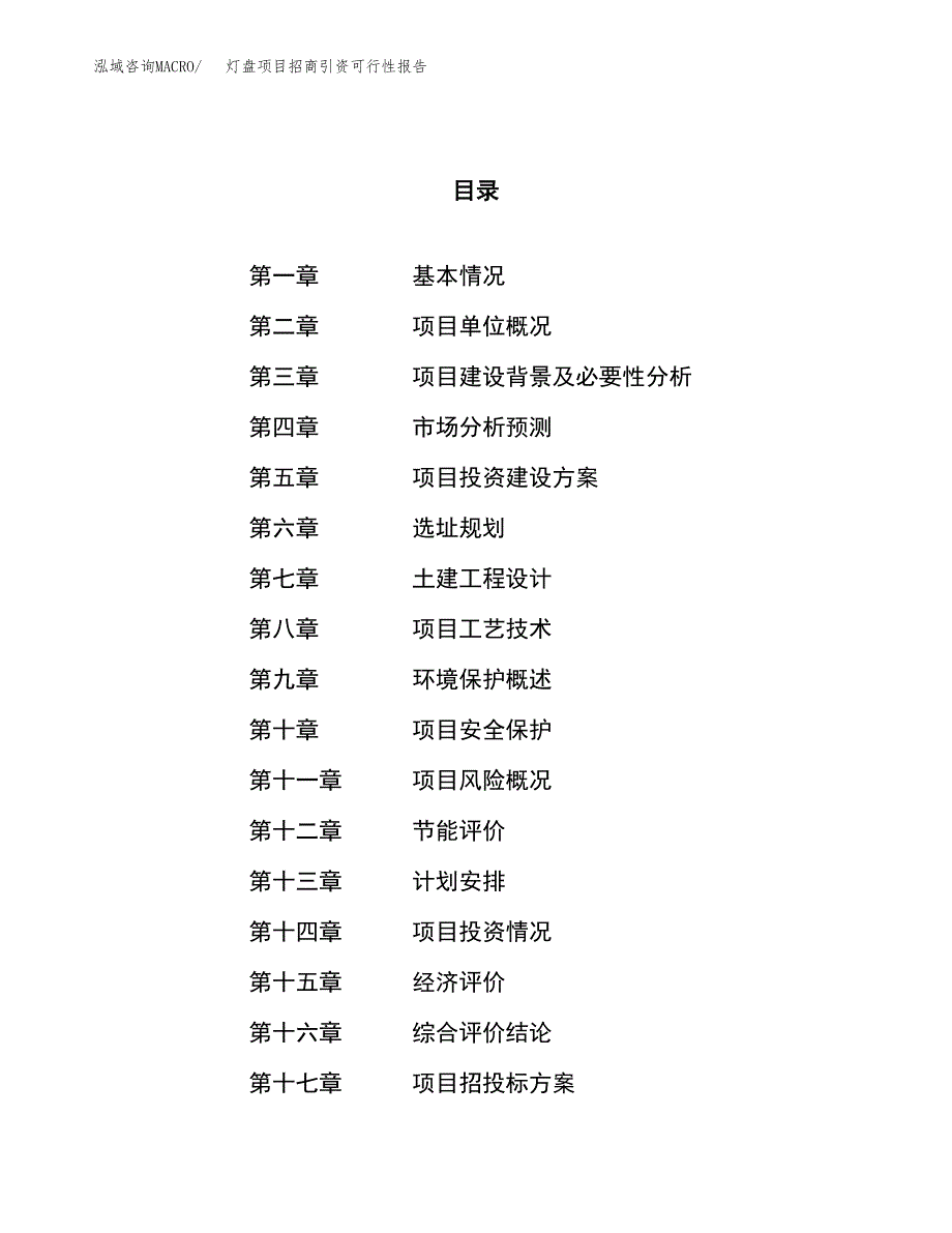 灯盘项目招商引资可行性报告.docx_第1页