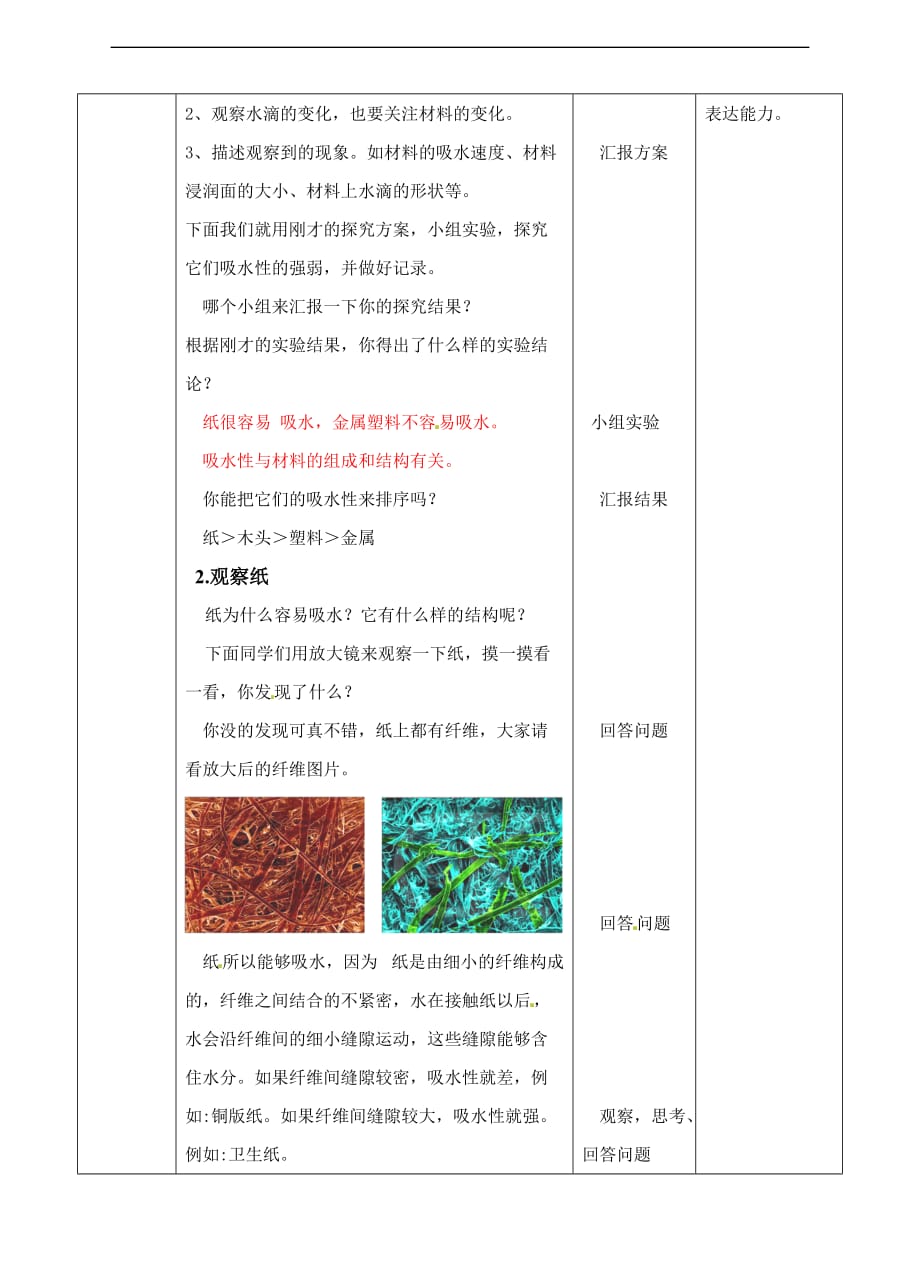 三年级上册科学教案34它们吸水吗教科版_第2页