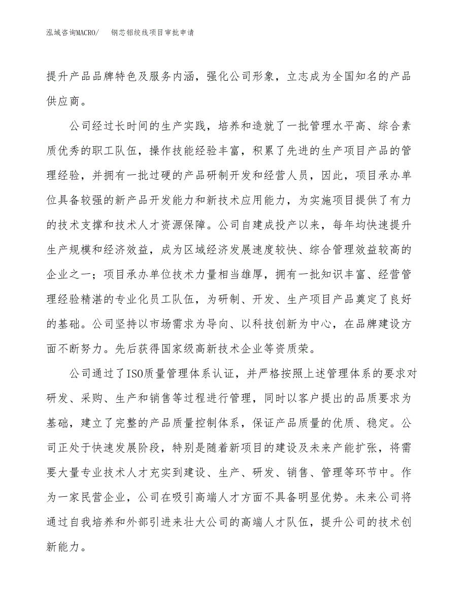 钢芯铝绞线项目审批申请（总投资19000万元）.docx_第2页