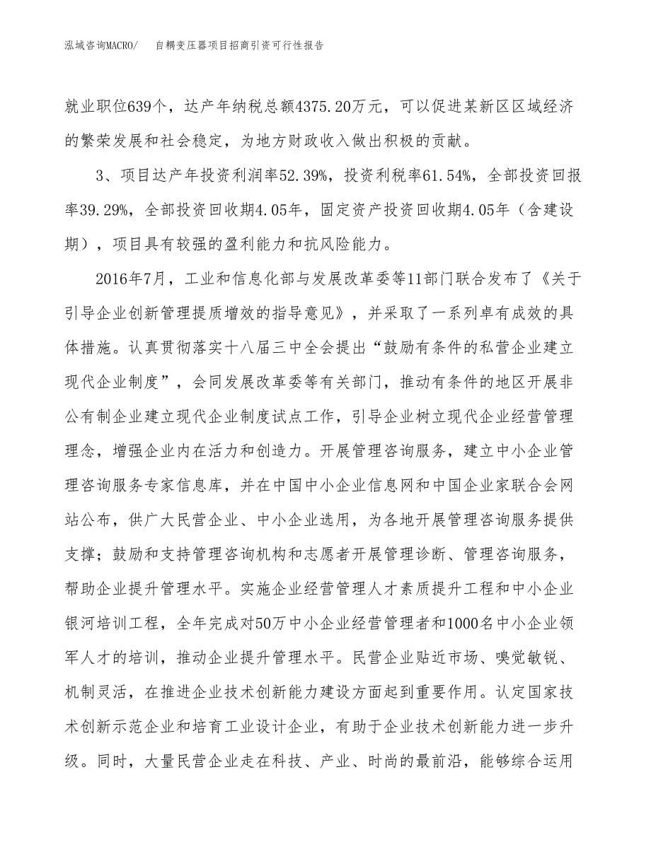 自耦变压器项目招商引资可行性报告.docx_第5页