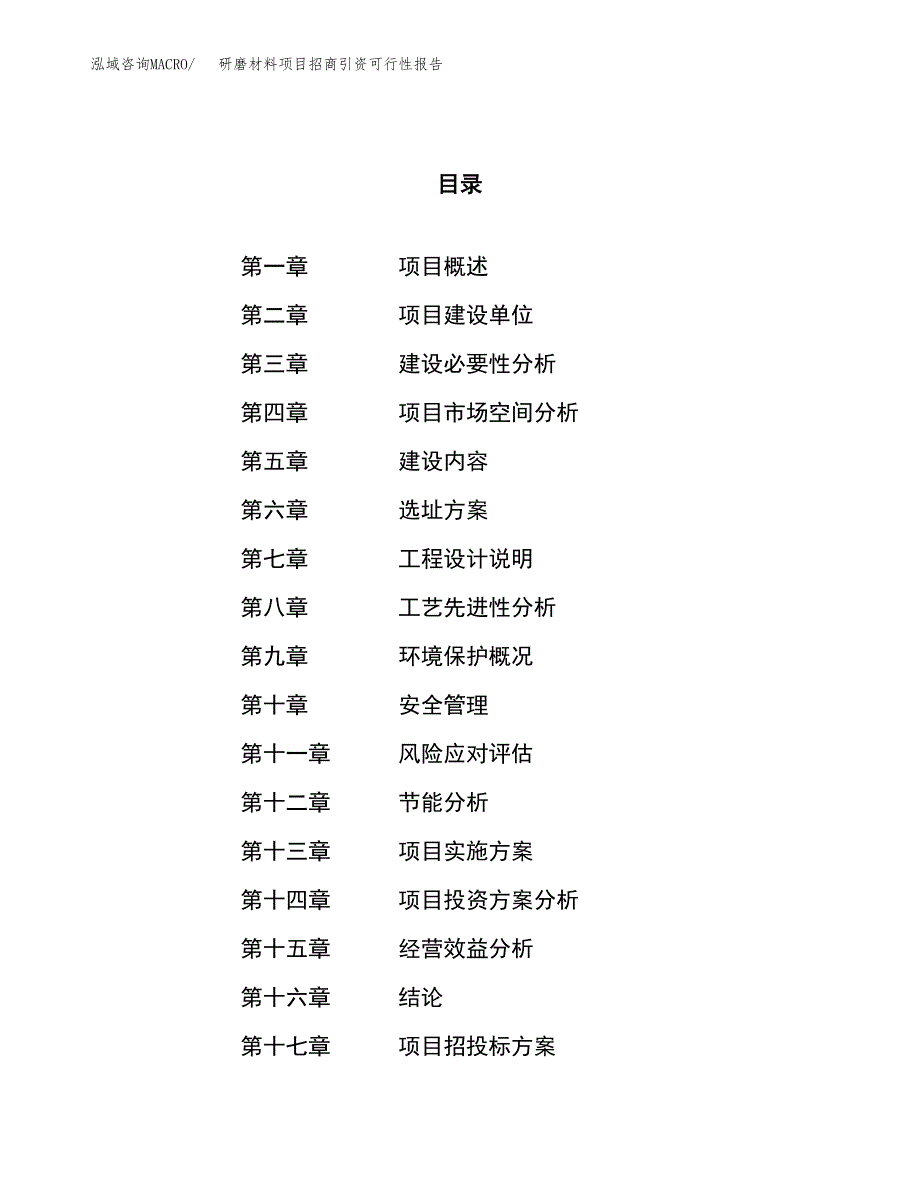 研磨材料项目招商引资可行性报告.docx_第1页