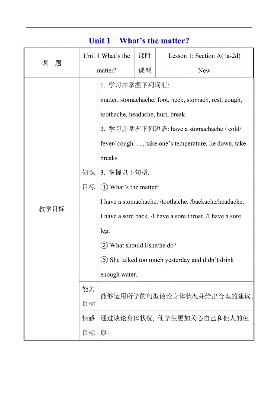 新目标(Go for it)版 八年级英语下册 单元教案unit 1教案_第1页