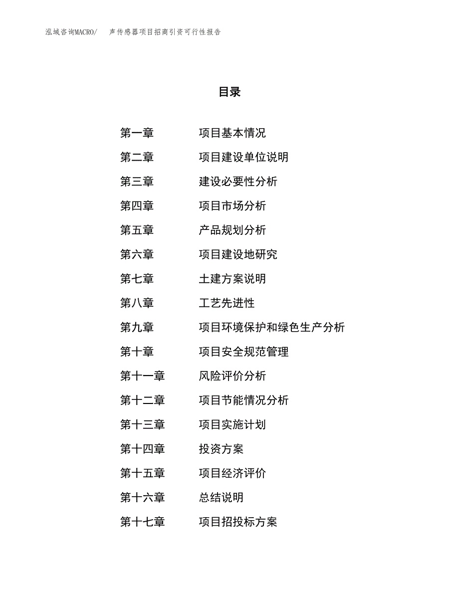 声传感器项目招商引资可行性报告.docx_第1页