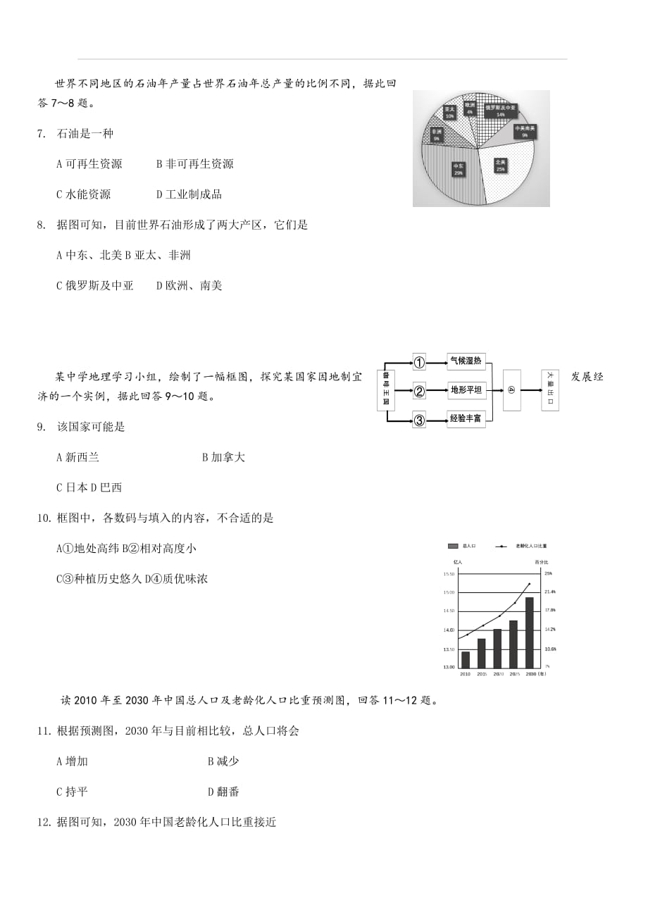 湖南省岳阳市2017年中考地理试卷（含答案）_第2页