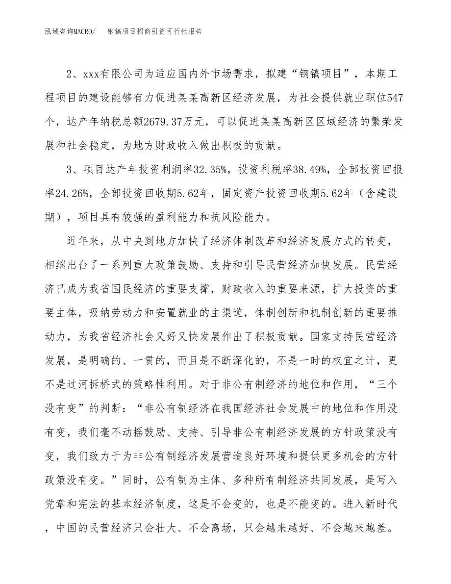 钢镐项目招商引资可行性报告.docx_第5页