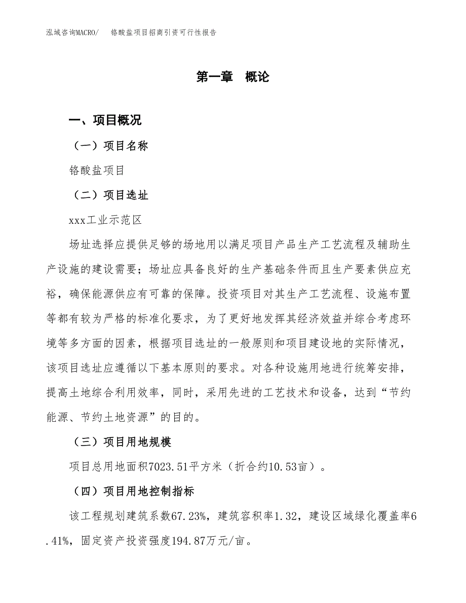 铬酸盐项目招商引资可行性报告.docx_第2页