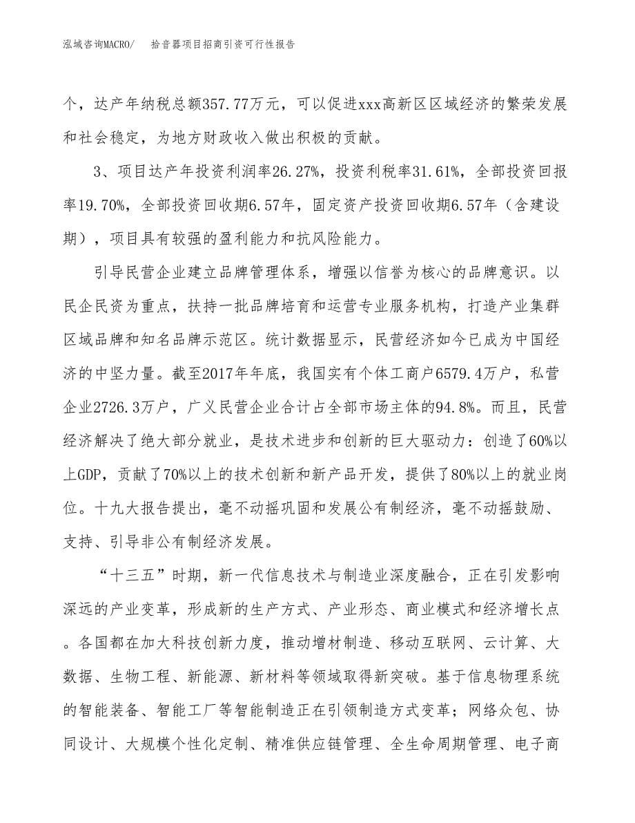 拾音器项目招商引资可行性报告.docx_第5页