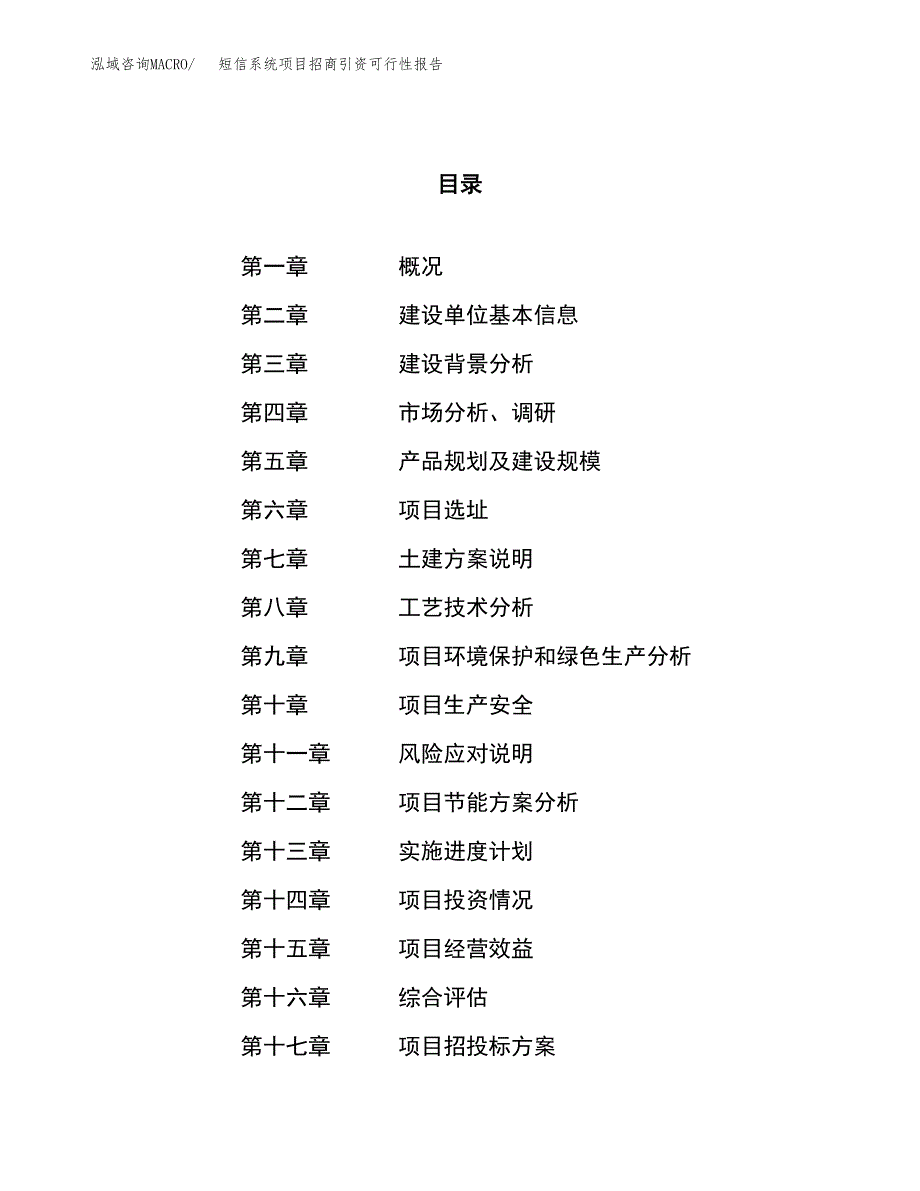 短信系统项目招商引资可行性报告.docx_第1页