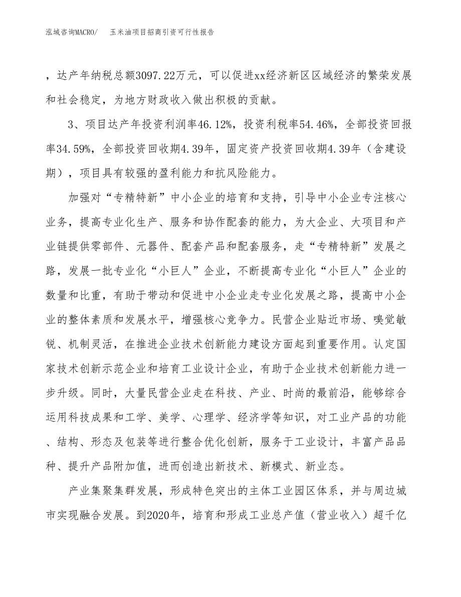 玉米油项目招商引资可行性报告.docx_第5页