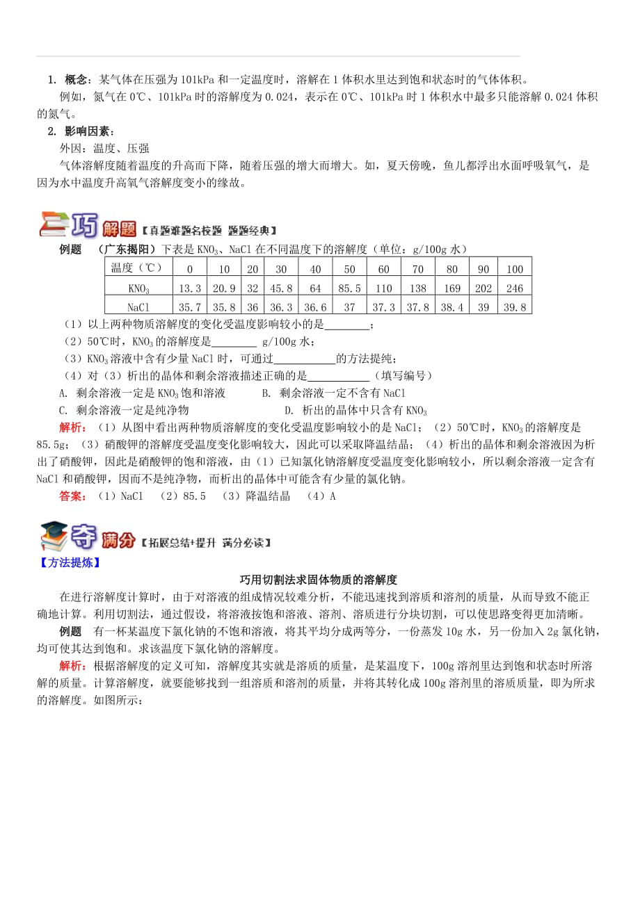 通用版中考化学重难点易错点复习讲练突破溶解度之高频疑点（含解析）_第2页