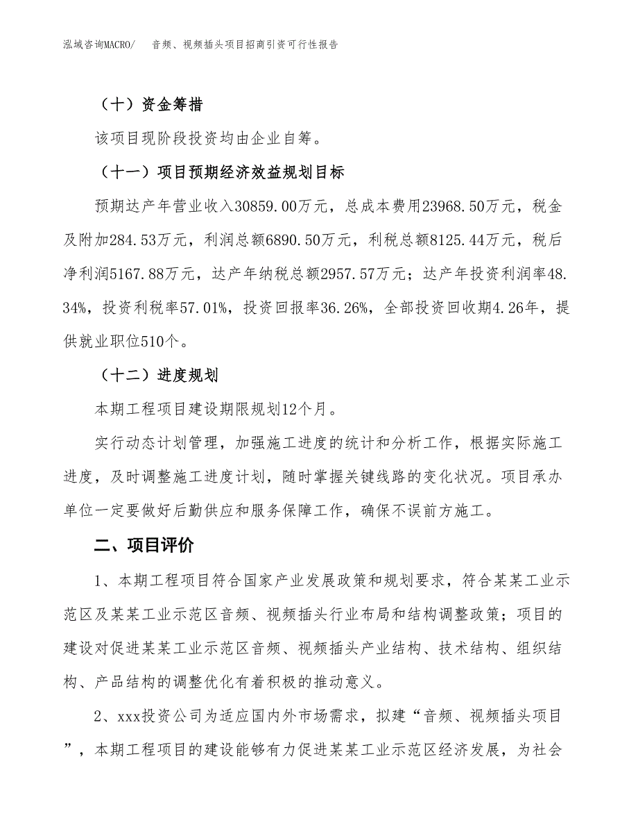 音频、视频插头项目招商引资可行性报告.docx_第4页