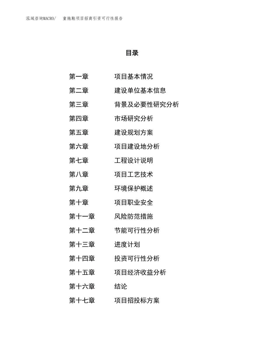 童拖鞋项目招商引资可行性报告.docx_第1页