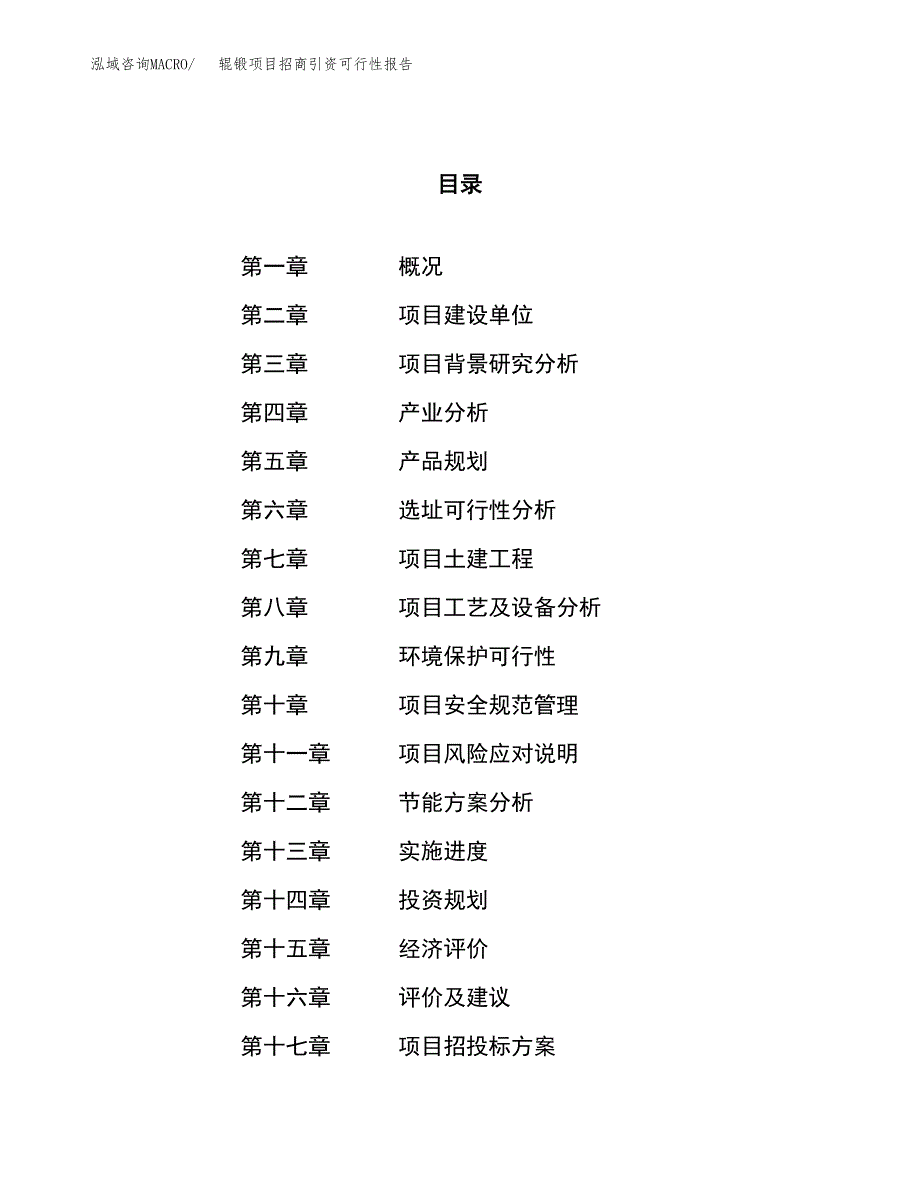 辊锻项目招商引资可行性报告.docx_第1页