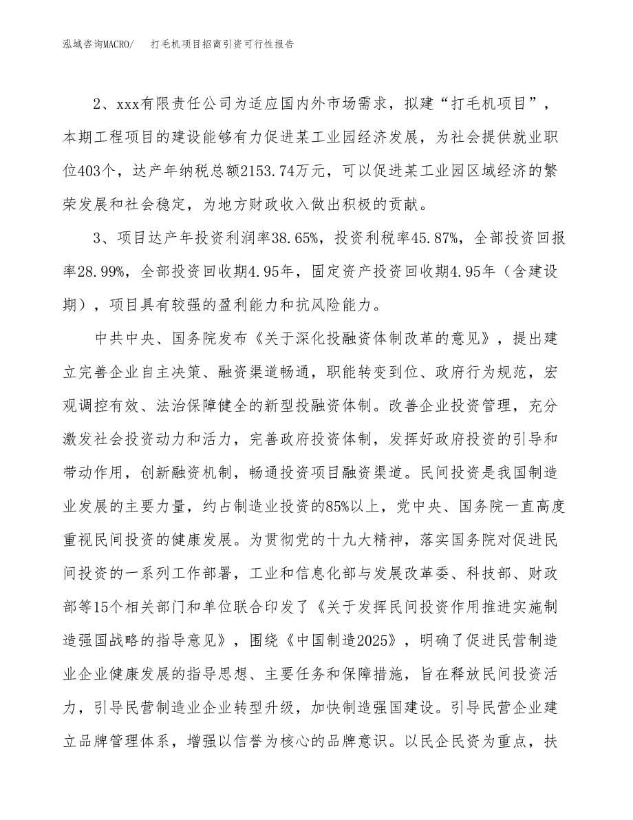 打毛机项目招商引资可行性报告.docx_第5页