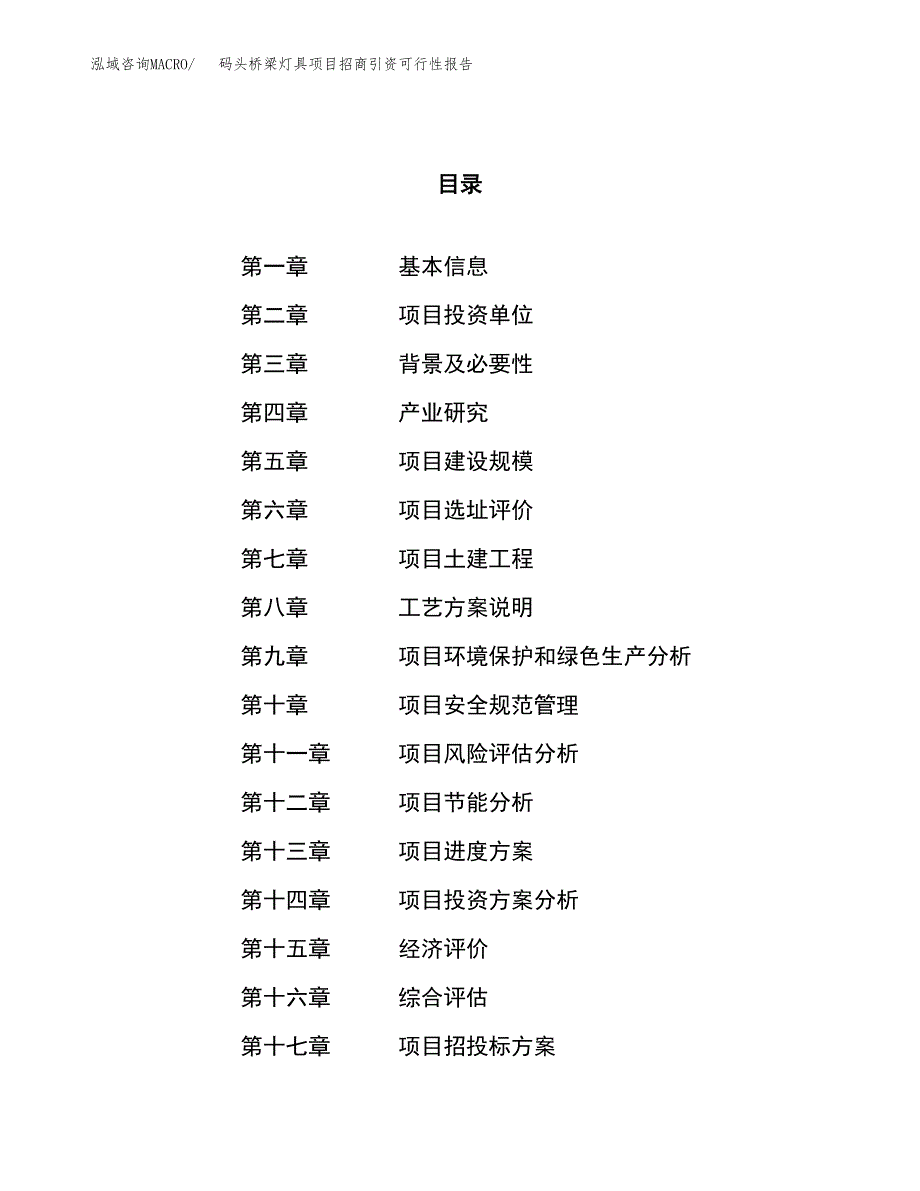 码头桥梁灯具项目招商引资可行性报告.docx_第1页