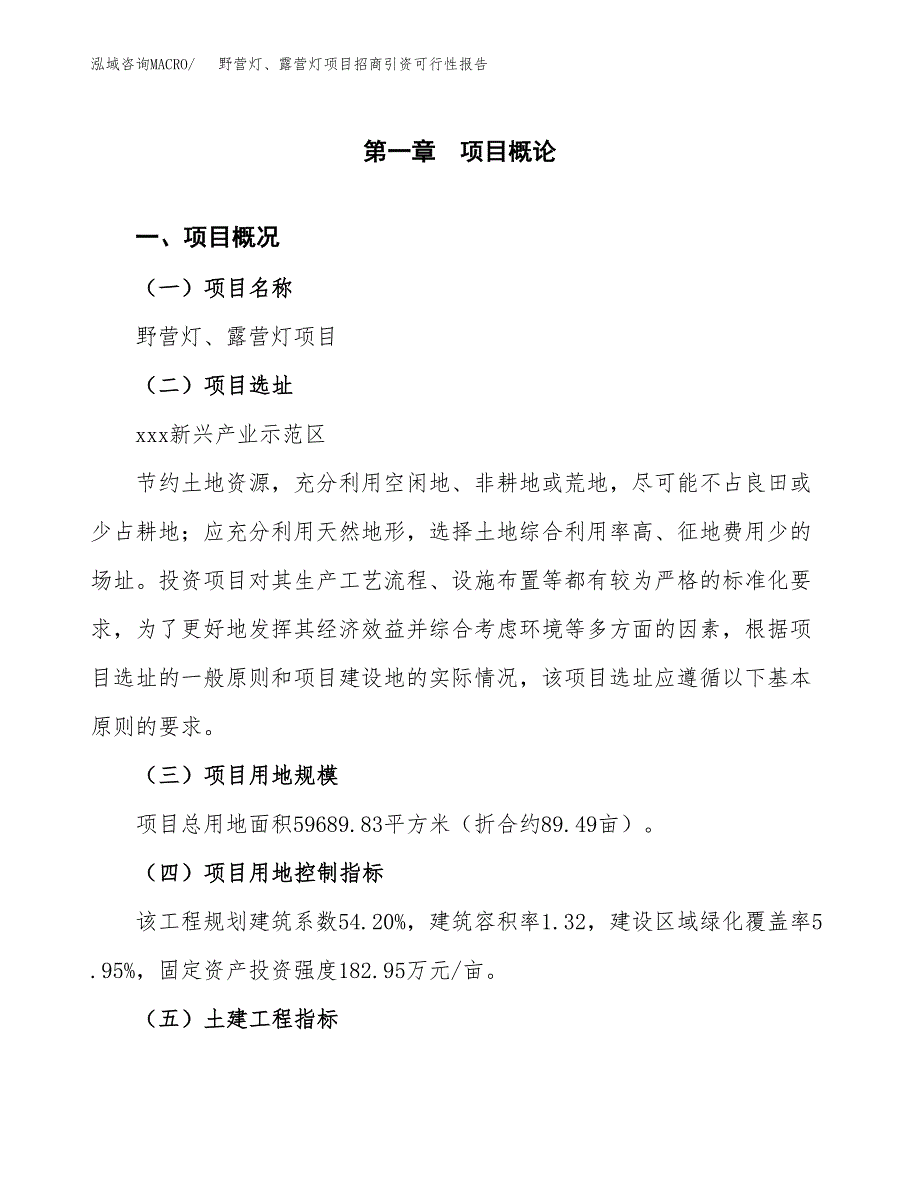 野营灯、露营灯项目招商引资可行性报告.docx_第2页