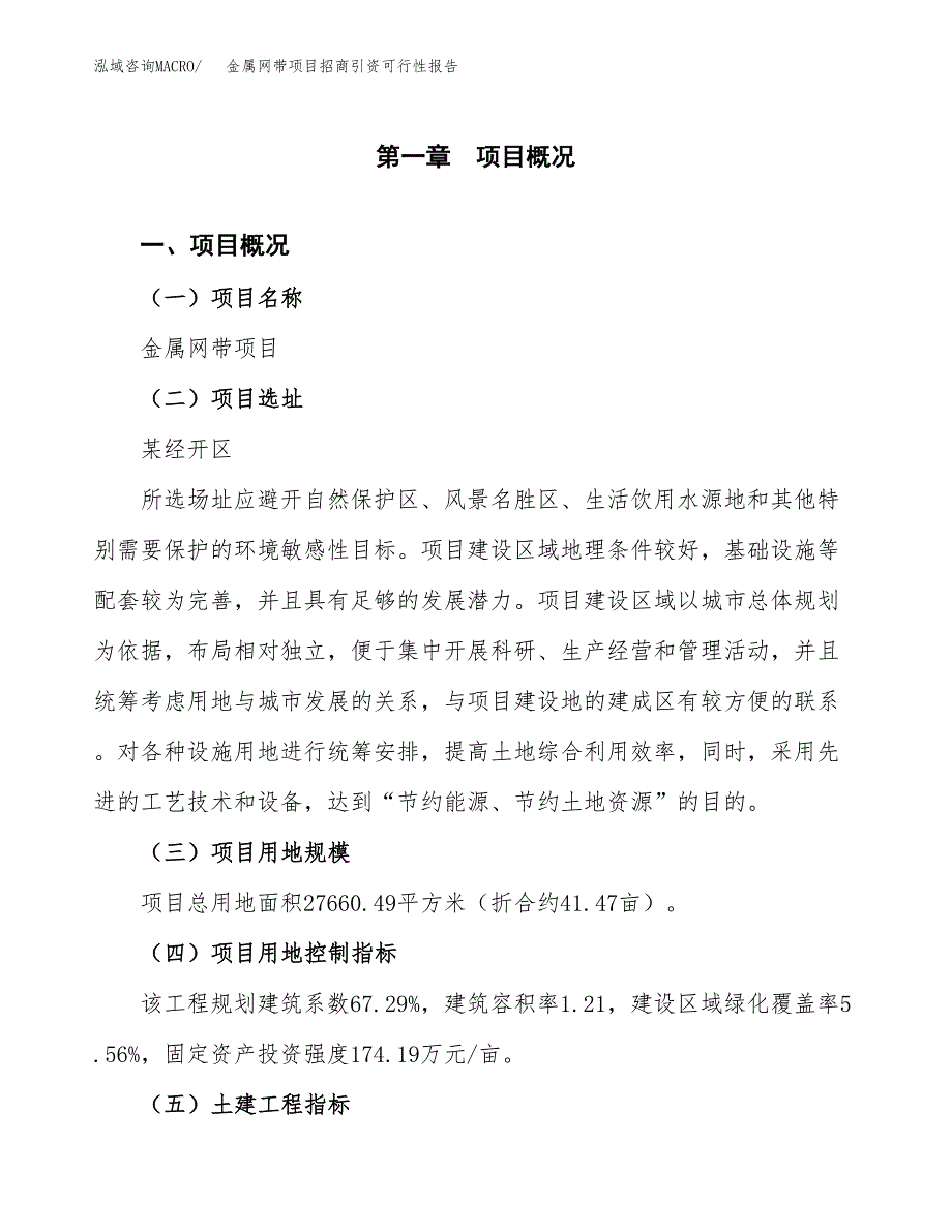 金属网带项目招商引资可行性报告.docx_第2页