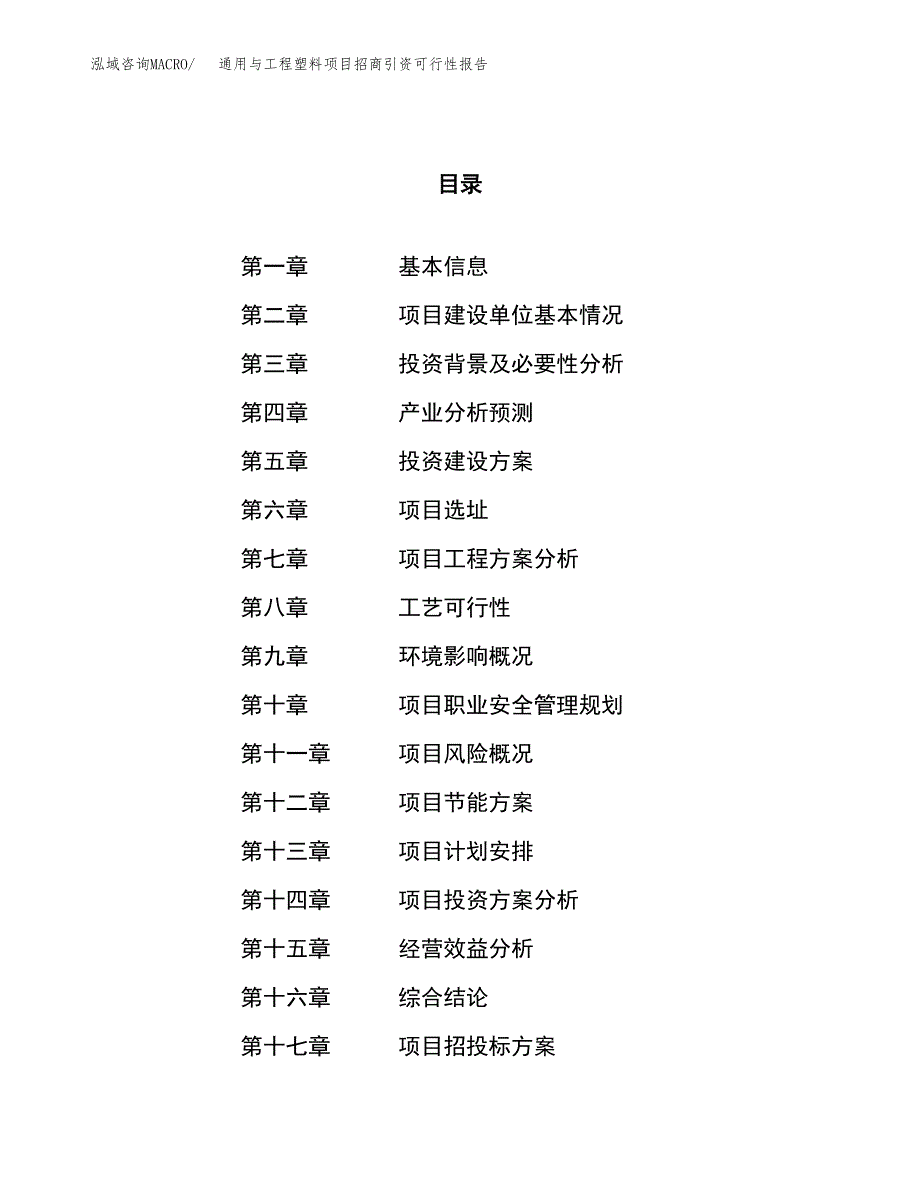 通用与工程塑料项目招商引资可行性报告.docx_第1页