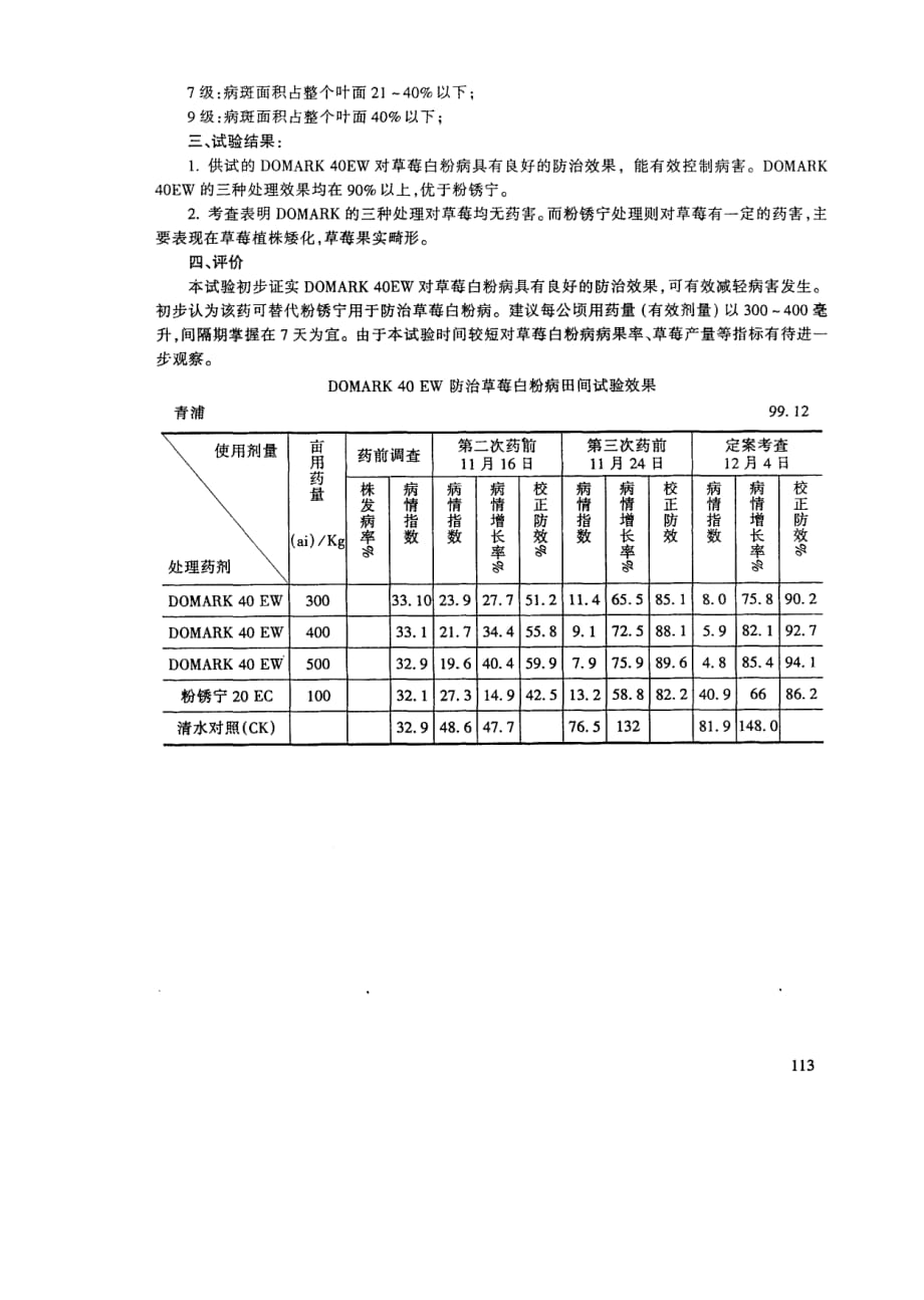 domark40ew防治草莓白粉病田间药效试验报告_第2页