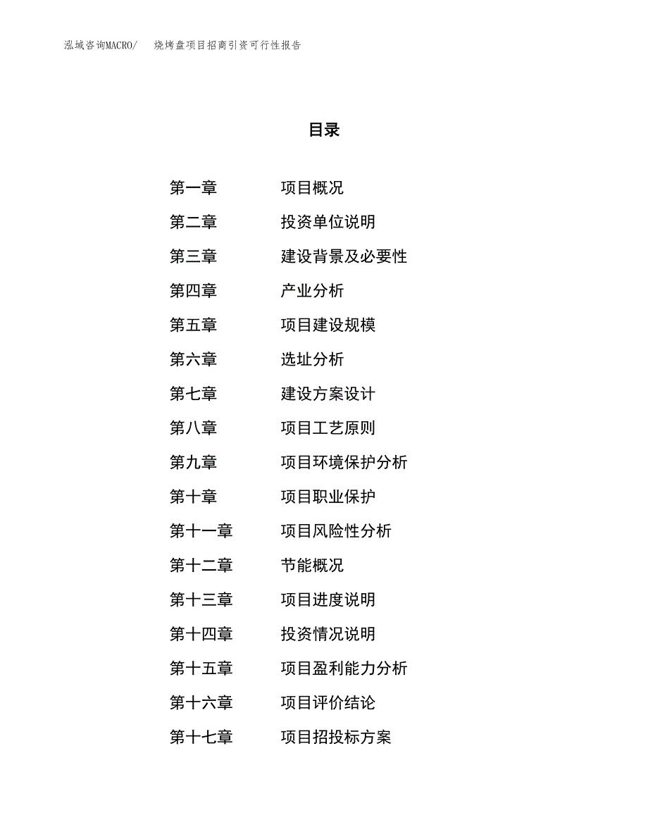 烧烤盘项目招商引资可行性报告.docx_第1页