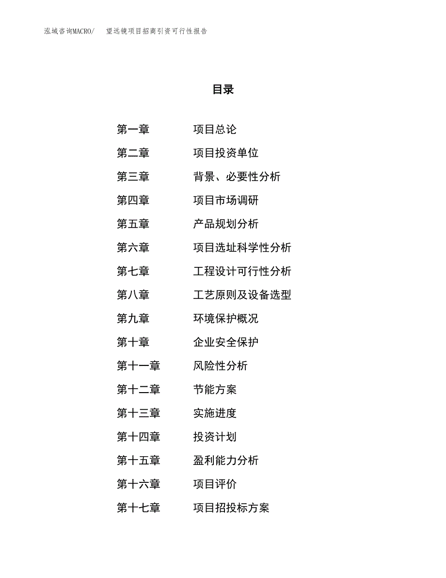 望远镜项目招商引资可行性报告.docx_第1页