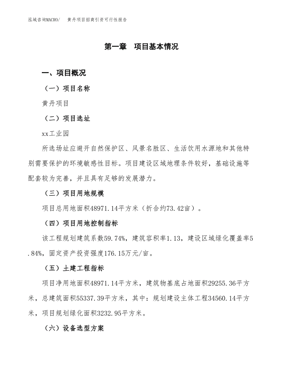 黄丹项目招商引资可行性报告.docx_第2页