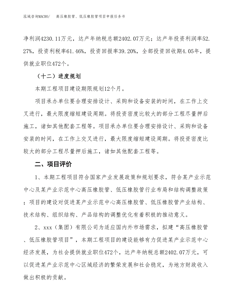 高压橡胶管、低压橡胶管项目申报任务书.docx_第3页