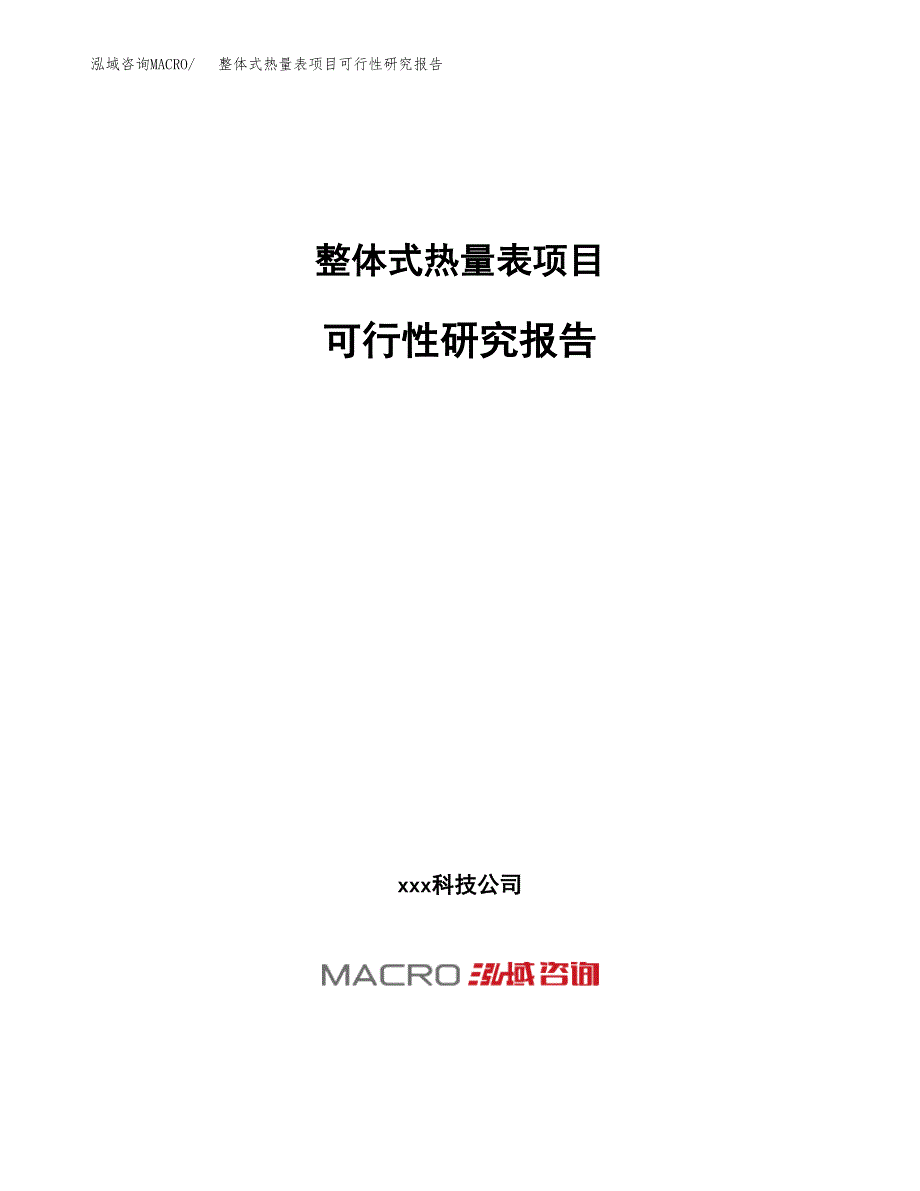 整体式热量表项目可行性研究报告（总投资12000万元）（63亩）_第1页