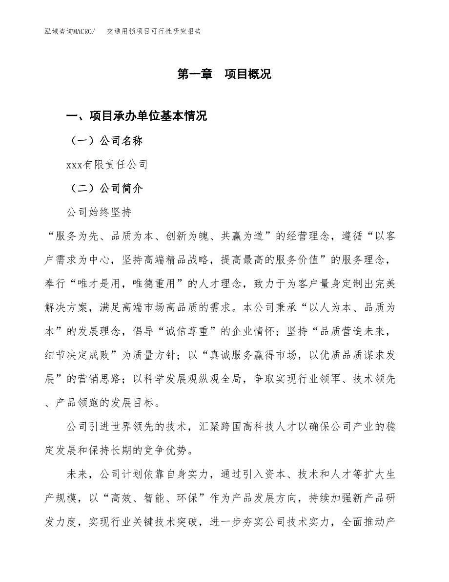 交通用锁项目可行性研究报告（总投资8000万元）（37亩）_第3页