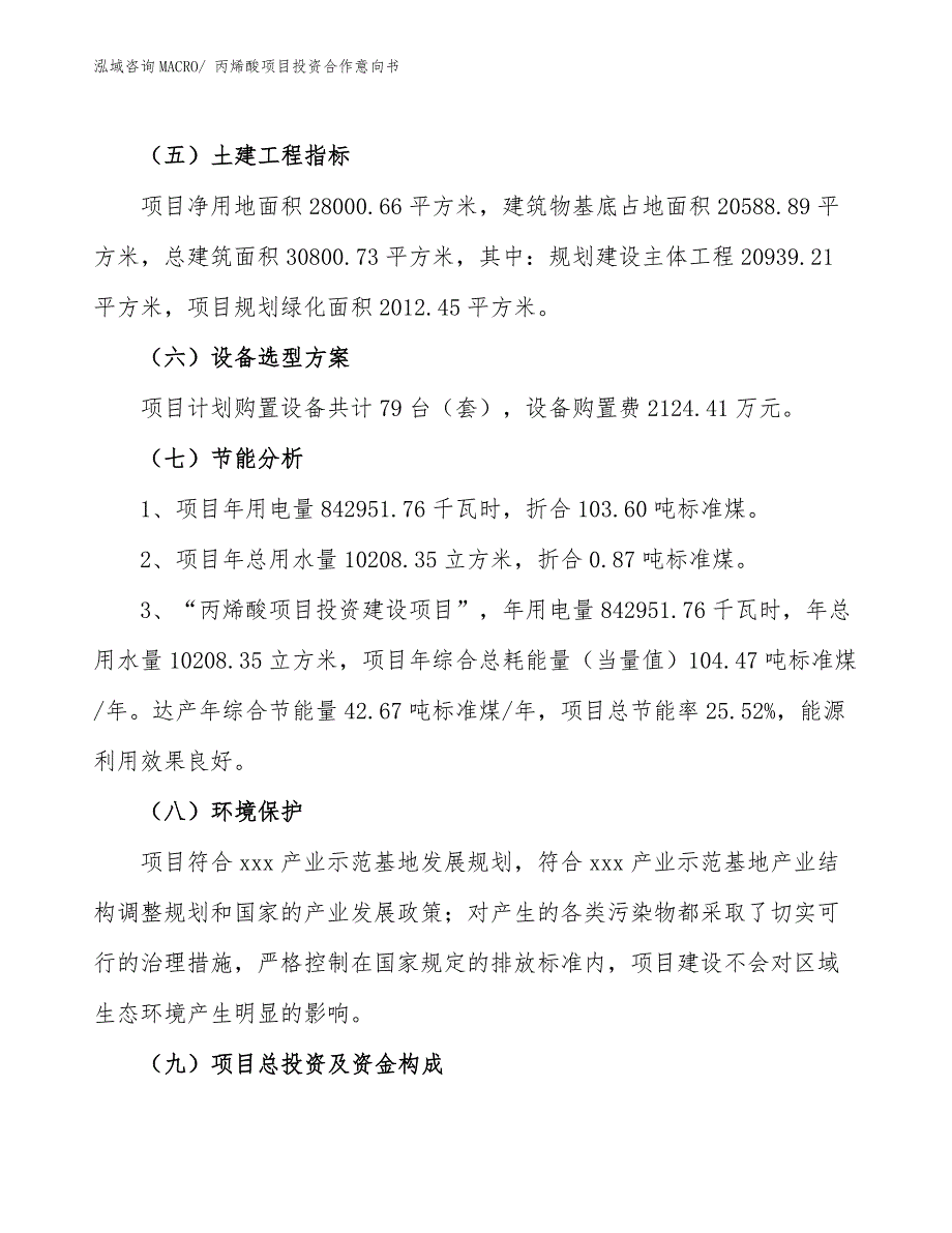 丙烯酸项目投资合作意向书_第2页