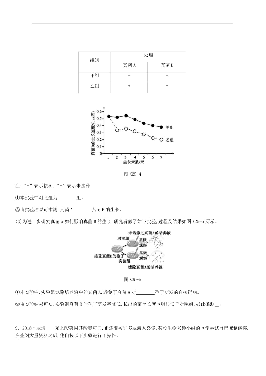 北京市2019年中考生物主题复习八生物的多样性课时训练25细菌真菌和簿（附答案）_第3页