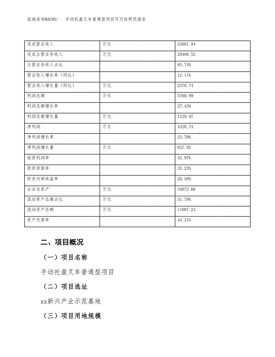 手动托盘叉车普通型项目可行性研究报告（总投资18000万元）（83亩）_第5页