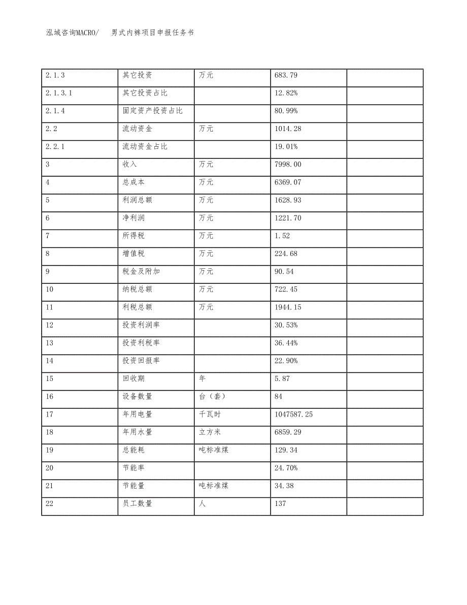 男式内裤项目申报任务书.docx_第5页