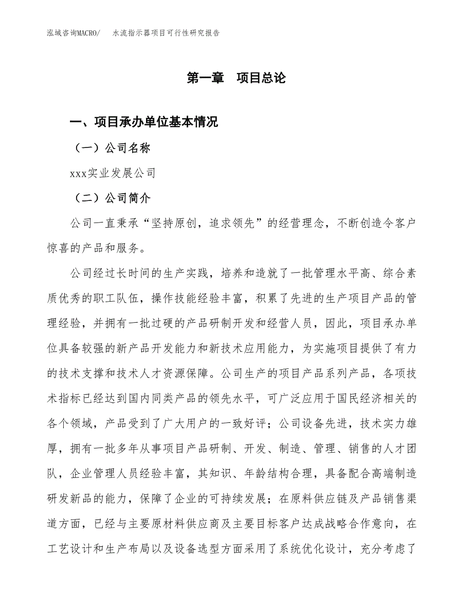 水流指示器项目可行性研究报告（总投资4000万元）（22亩）_第3页