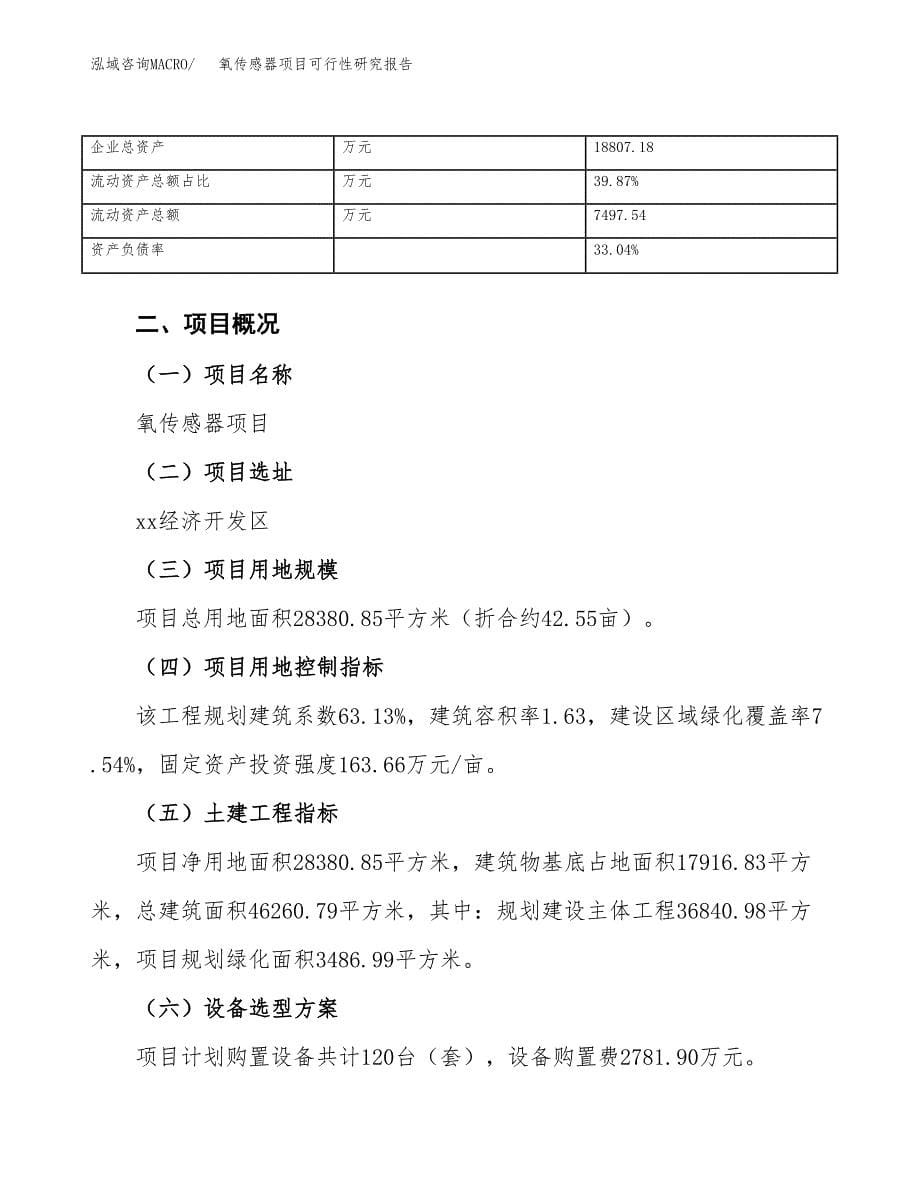 氧传感器项目可行性研究报告（总投资10000万元）（43亩）_第5页