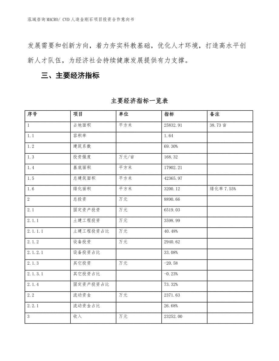 CVD人造金刚石项目投资合作意向书_第5页